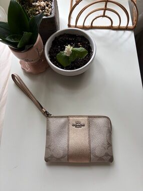 Coach Metallic Gold Wristlet